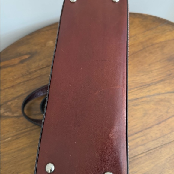 Beautiful Vintage Chestnut Brown Fossil 100% Leather Handbag Purse - Picture 5 of 14